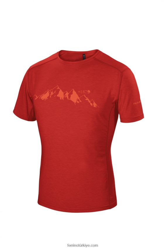 yoho t-shirt adam koyu kırmızı 80026J178 koyu Kırmızı erkekler Ferrino