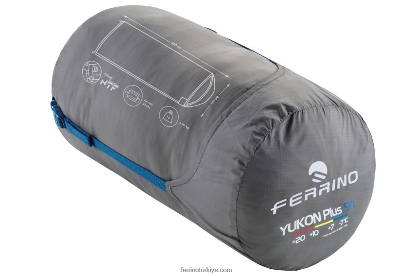 uyku tulumu yukon plus sq zip sağ mavi 80026J395 fermuar sağ mavi üniseks Ferrino